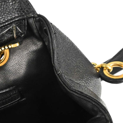 Chanel Black Caviar Skin Triple CC Shoulder Tote Bag