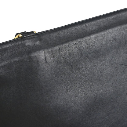 Chanel 1994-1996 Black Lambskin Chain Tote Shoulder Bag