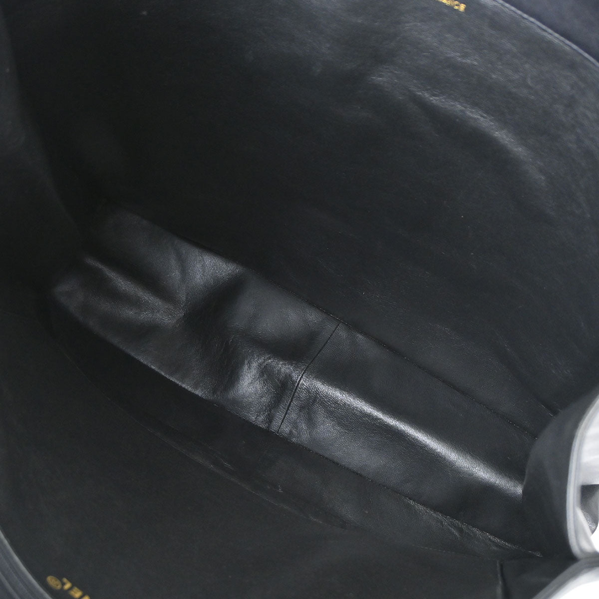 Chanel 1994-1996 Black Lambskin Chain Tote Shoulder Bag