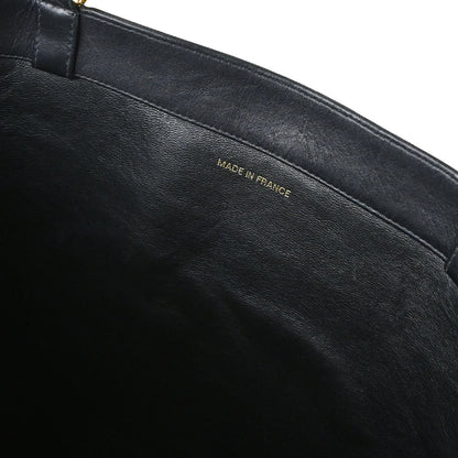 Chanel 1994-1996 Black Lambskin Chain Tote Shoulder Bag