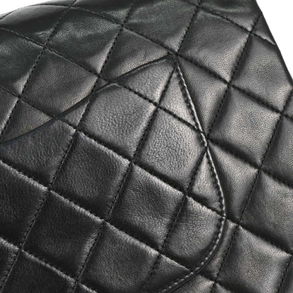 Chanel 1989-1991 Black Lambskin Medium Classic Double Flap Shoulder Bag