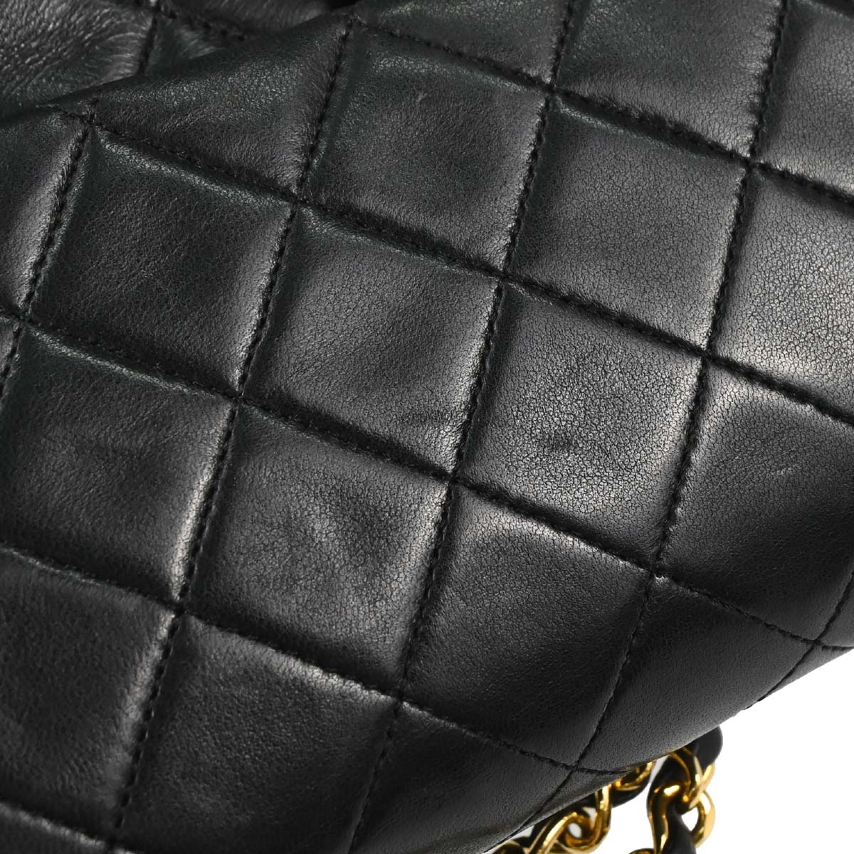 Chanel 1989-1991 Black Lambskin Medium Classic Double Flap Shoulder Bag
