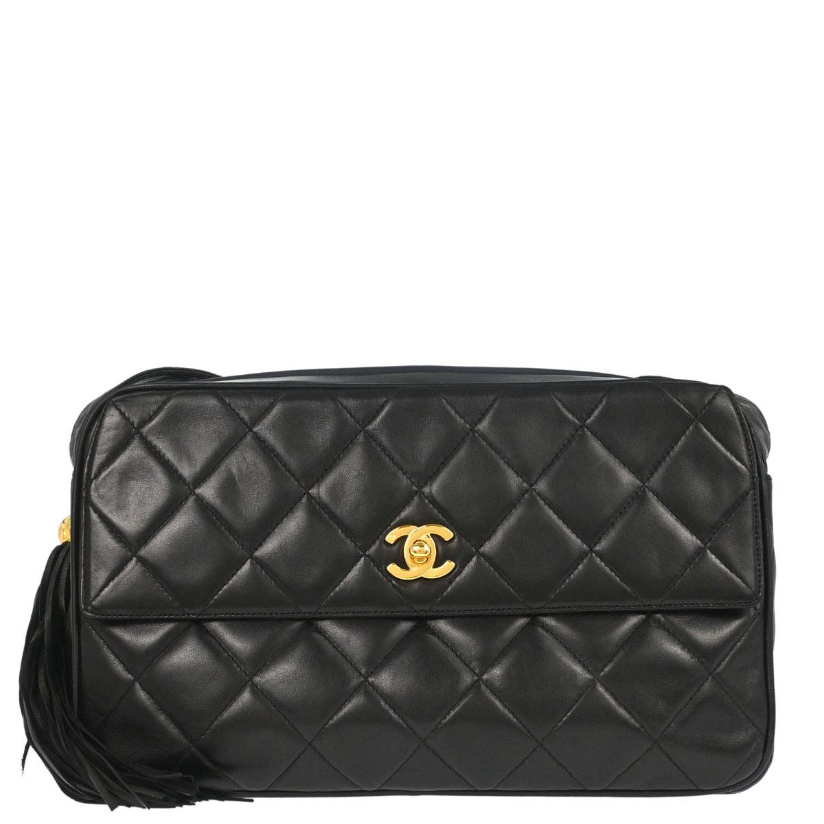 Chanel 1994-1996 Black Lambskin Camera Bag Large