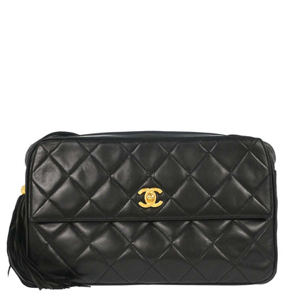 Chanel 1994-1996 Black Lambskin Camera Bag Large
