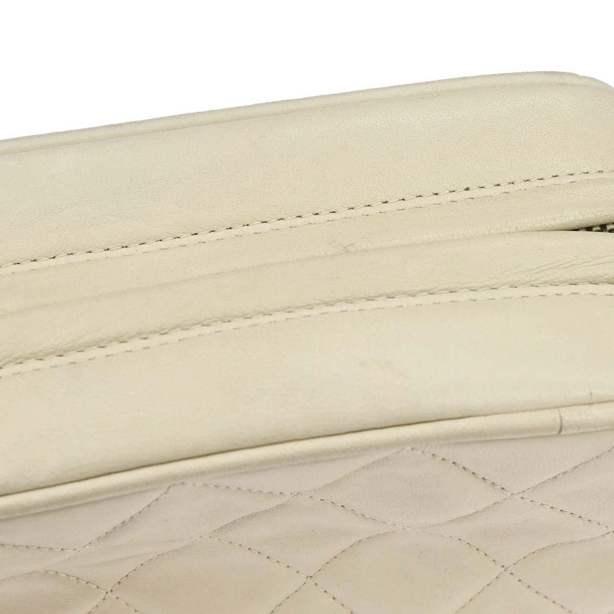 Chanel 1989-1991 Ivory Lambskin Camera Bag Mini