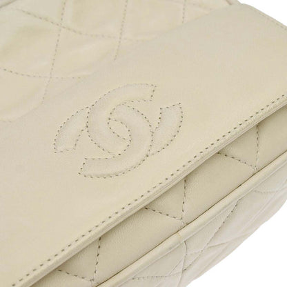 Chanel 1989-1991 Ivory Lambskin Camera Bag Mini