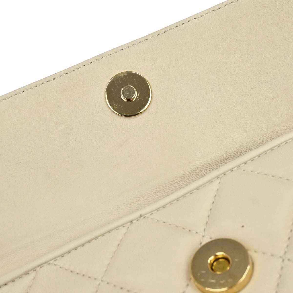 Chanel 1989-1991 Ivory Lambskin Camera Bag Mini