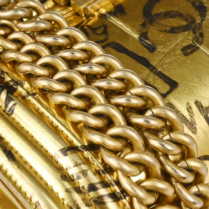 Boy Chanel 2019 Gold Embossed Calfskin Graffiti Small Chain Shoulder Bag