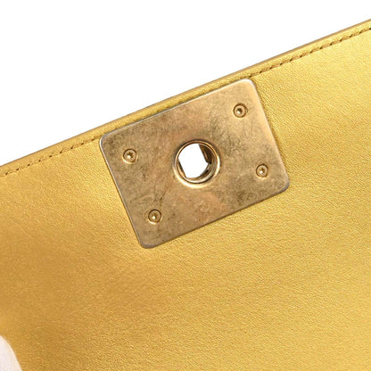 Boy Chanel 2019 Gold Embossed Calfskin Graffiti Small Chain Shoulder Bag