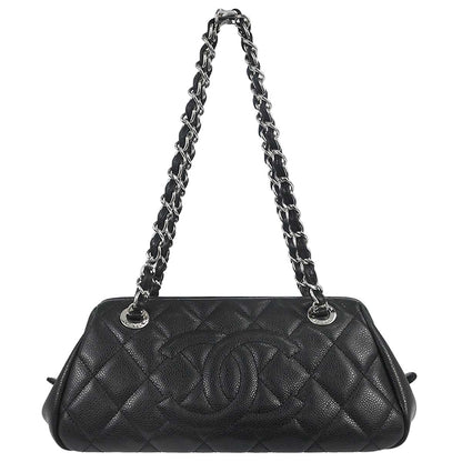Chanel 2009-2010 Black Caviar Skin Chain Handbag
