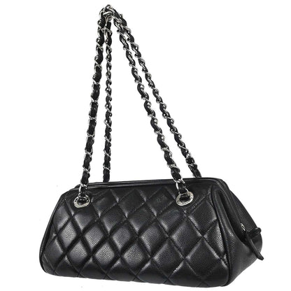 Chanel 2009-2010 Black Caviar Skin Chain Handbag