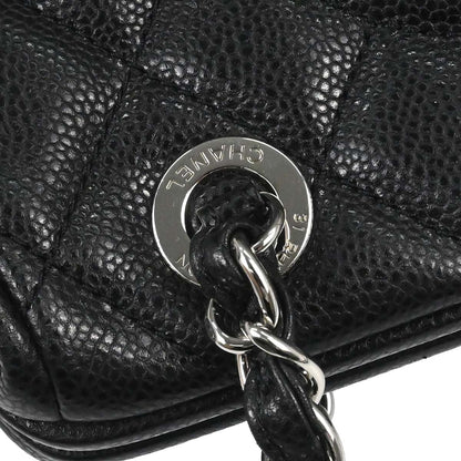 Chanel 2009-2010 Black Caviar Skin Chain Handbag