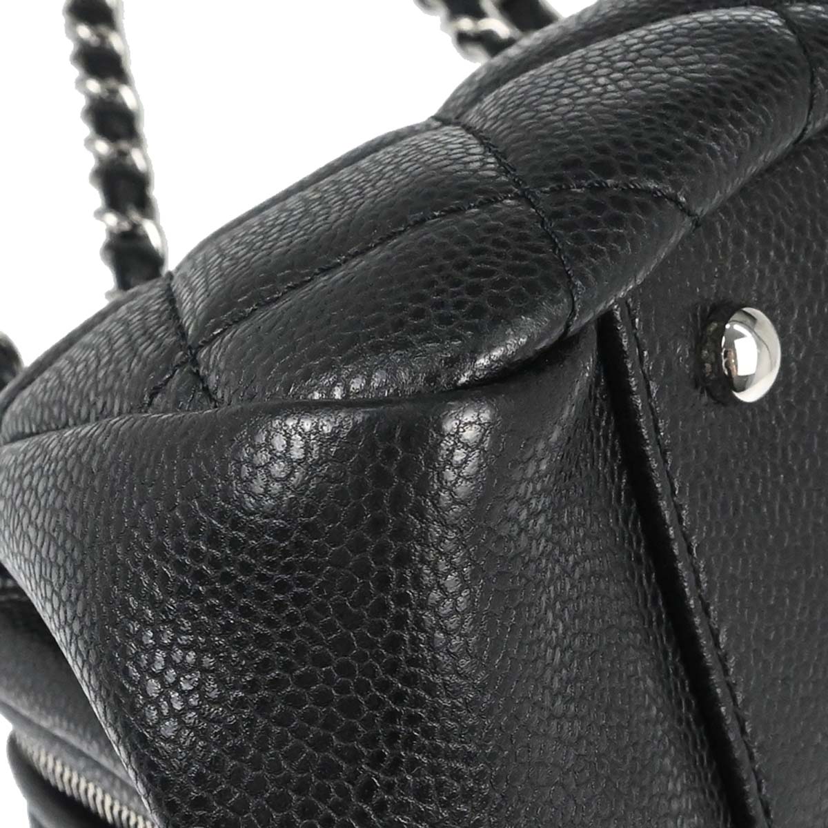 Chanel 2009-2010 Black Caviar Skin Chain Handbag