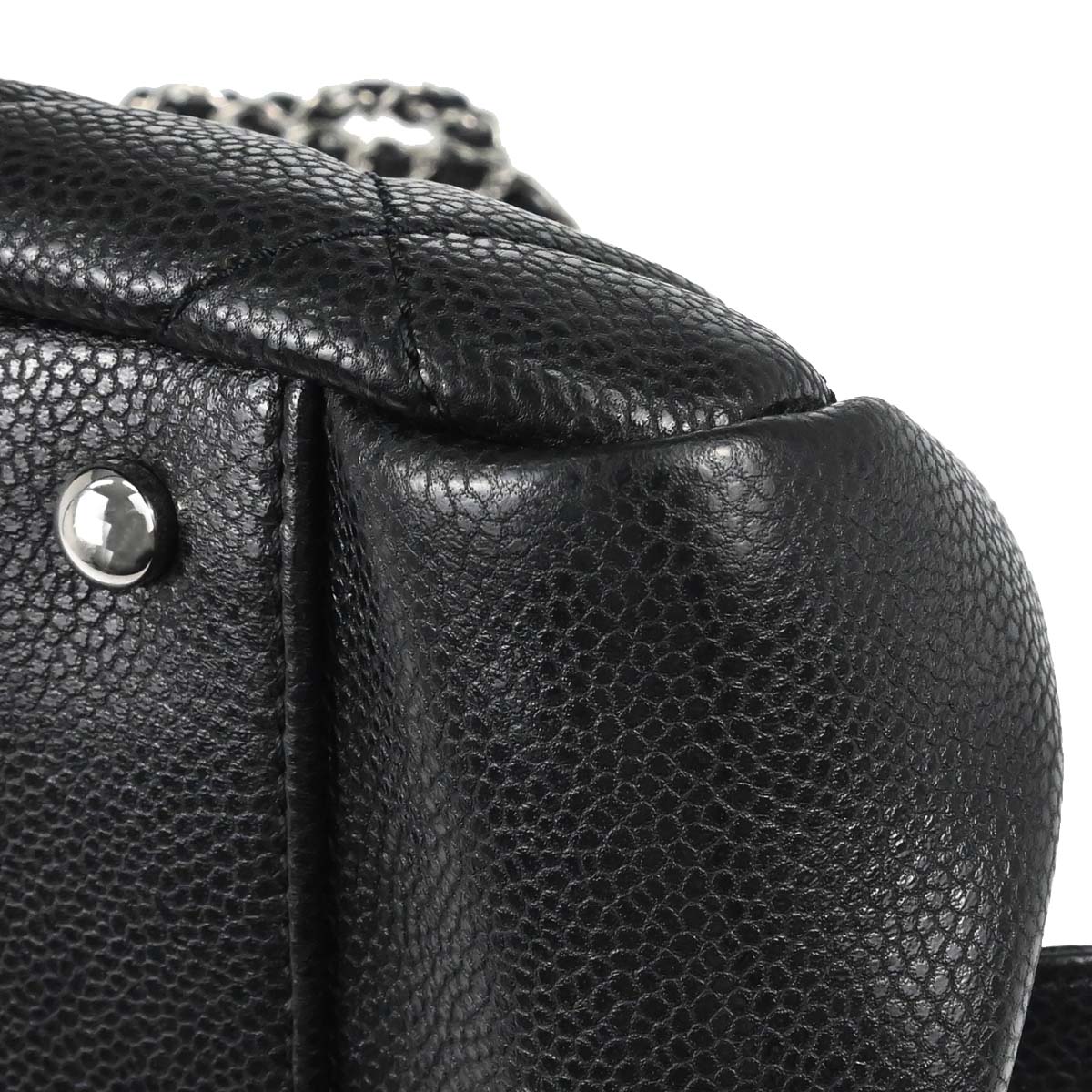 Chanel 2009-2010 Black Caviar Skin Chain Handbag
