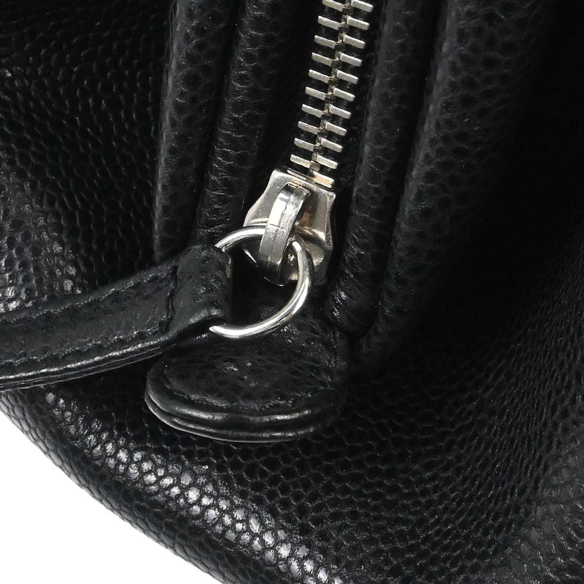 Chanel 2009-2010 Black Caviar Skin Chain Handbag