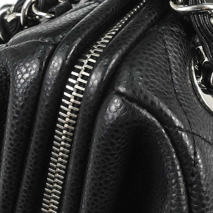 Chanel 2009-2010 Black Caviar Skin Chain Handbag