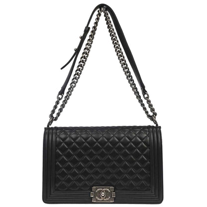 Boy Chanel 2017 Black Lambskin Medium Shoulder Bag