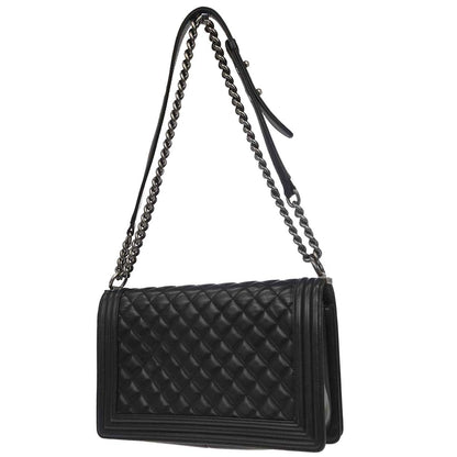 Boy Chanel 2017 Black Lambskin Medium Shoulder Bag