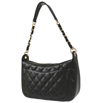 Chanel 2003-2004 Black Caviar Skin Hobo Handbag