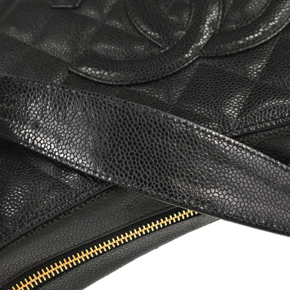 Chanel 2003-2004 Black Caviar Skin Hobo Handbag