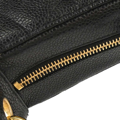 Chanel 2003-2004 Black Caviar Skin Hobo Handbag