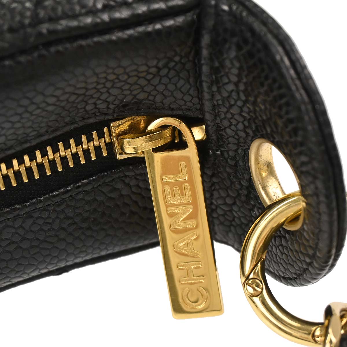 Chanel 2003-2004 Black Caviar Skin Hobo Handbag