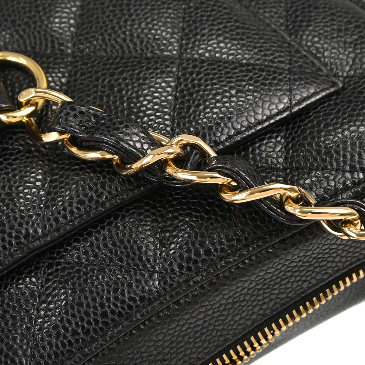 Chanel 2003-2004 Black Caviar Skin Hobo Handbag