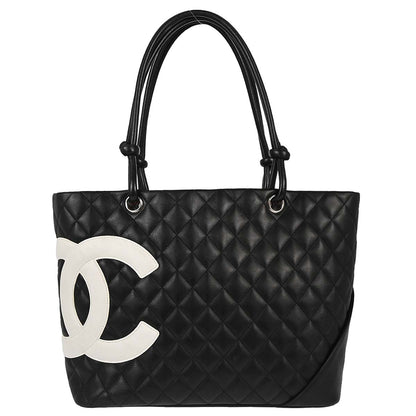 Chanel 2005-2006 Black Calfskin Cambon Ligne Tote Handbag