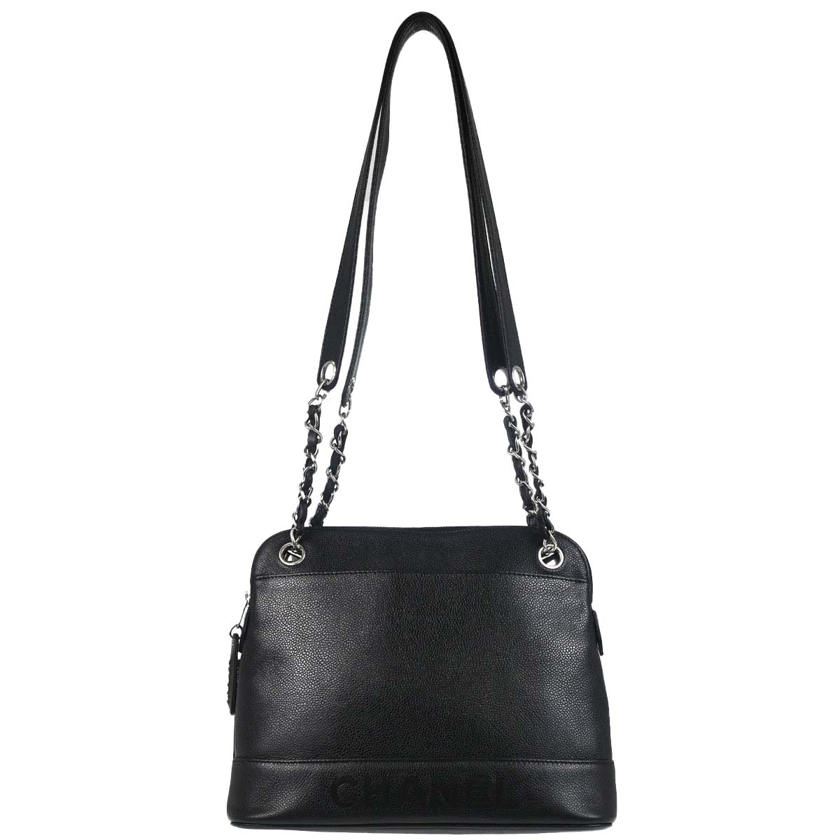 Chanel 1996-1997 Black Caviar Skin Shoulder Bag