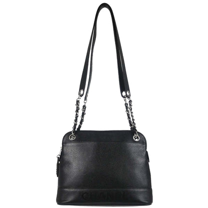 Chanel 1996-1997 Black Caviar Skin Shoulder Bag