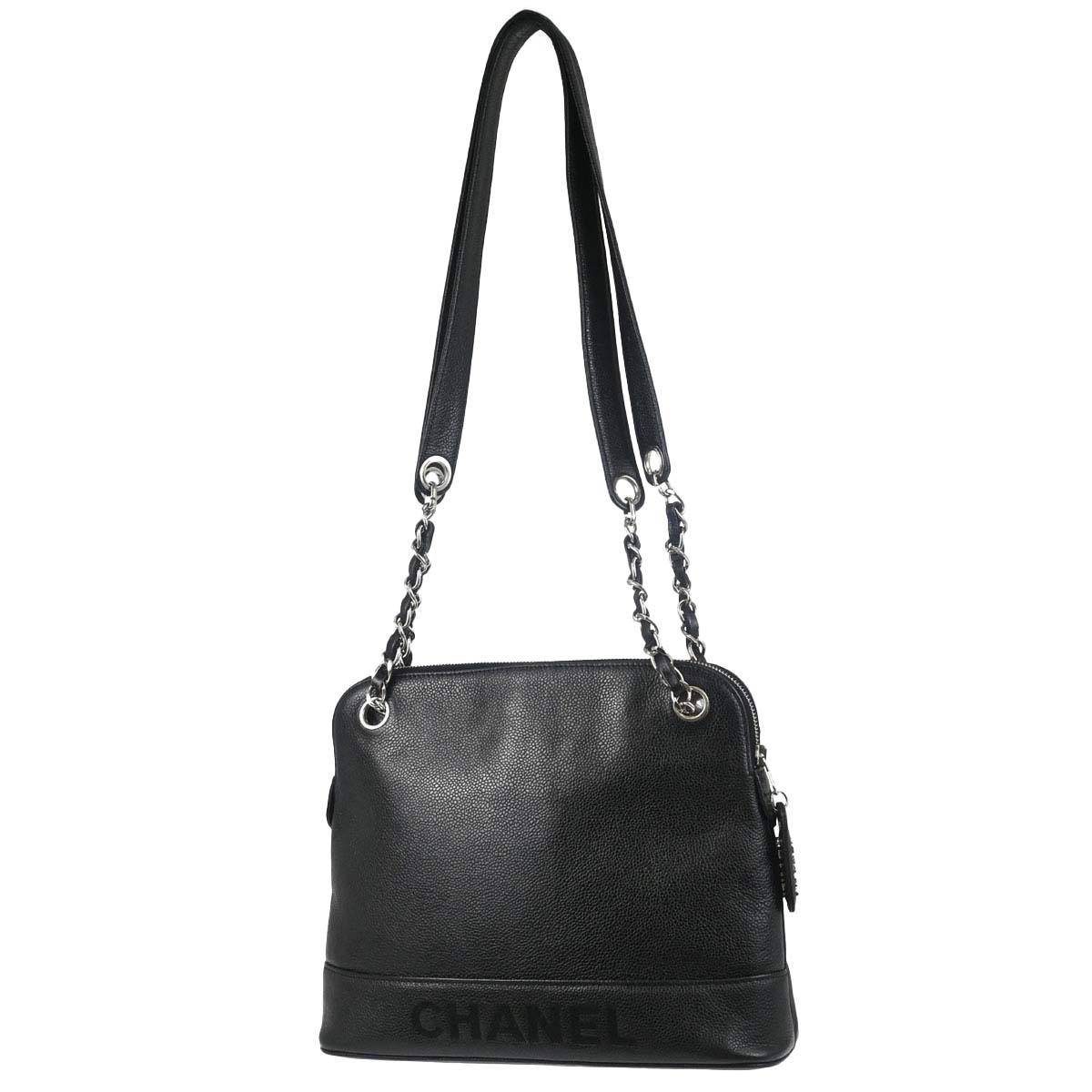 Chanel 1996-1997 Black Caviar Skin Shoulder Bag