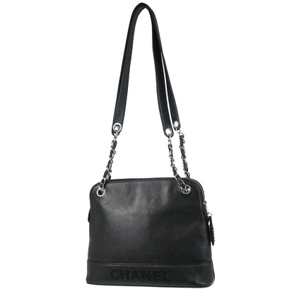 Chanel 1996-1997 Black Caviar Skin Shoulder Bag