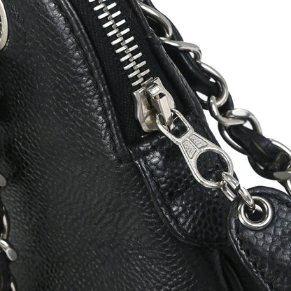 Chanel 1996-1997 Black Caviar Skin Shoulder Bag