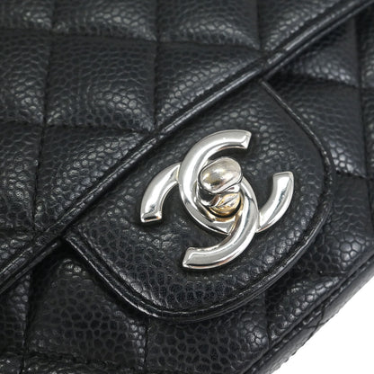 Chanel 2008-2009 Black Caviar Skin Mini Classic Square Flap Bag 17