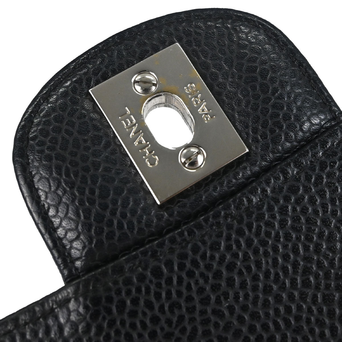 Chanel 2008-2009 Black Caviar Skin Mini Classic Square Flap Bag 17