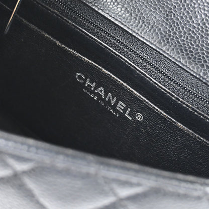 Chanel 2008-2009 Black Caviar Skin Mini Classic Square Flap Bag 17
