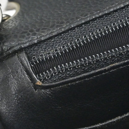 Chanel 2008-2009 Black Caviar Skin Mini Classic Square Flap Bag 17