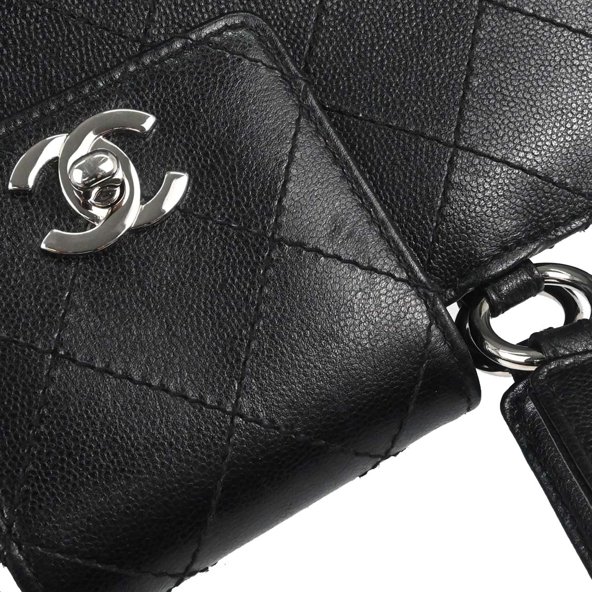 Chanel 1997-1999 Black Caviar Skin Tote Handbag