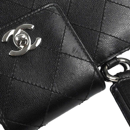 Chanel 1997-1999 Black Caviar Skin Tote Handbag