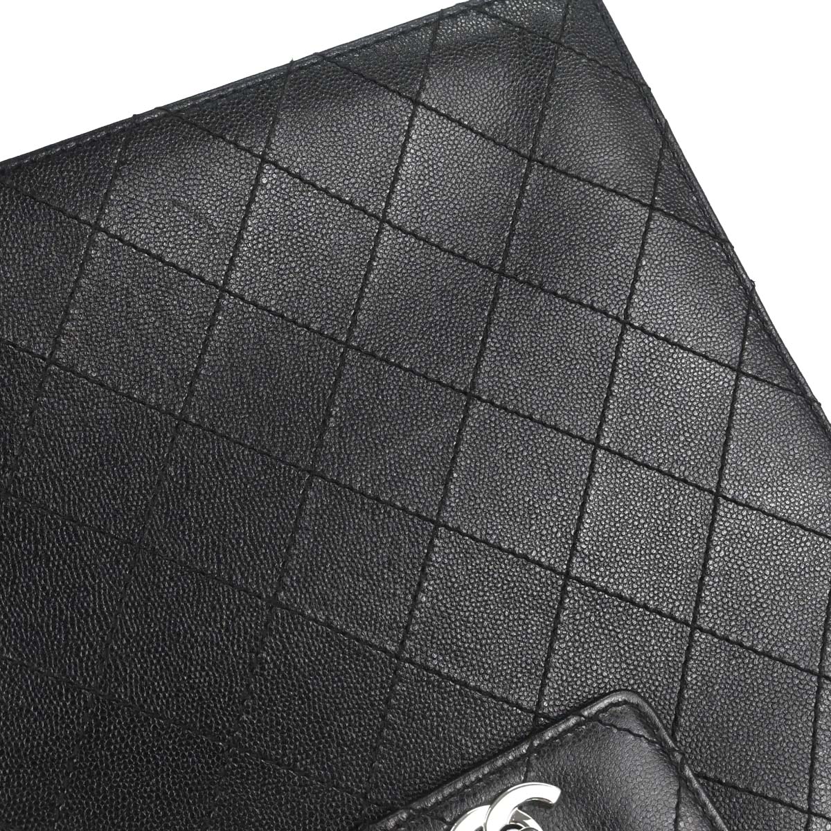 Chanel 1997-1999 Black Caviar Skin Tote Handbag