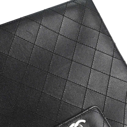 Chanel 1997-1999 Black Caviar Skin Tote Handbag