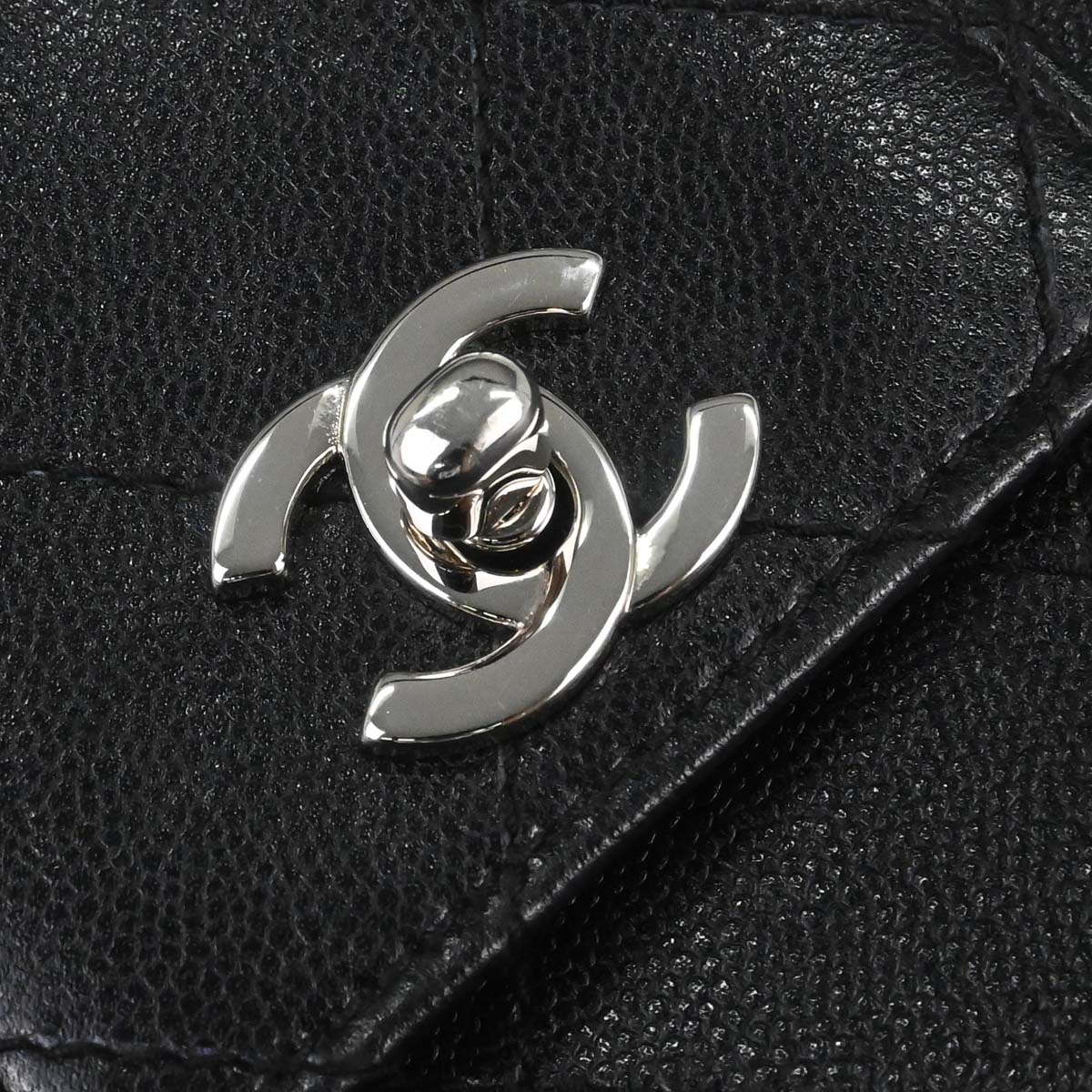 Chanel 1997-1999 Black Caviar Skin Tote Handbag