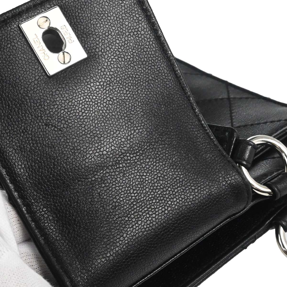 Chanel 1997-1999 Black Caviar Skin Tote Handbag