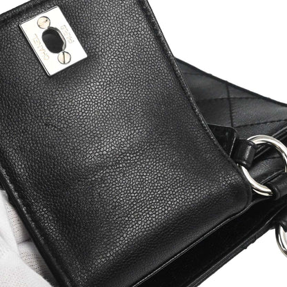 Chanel 1997-1999 Black Caviar Skin Tote Handbag