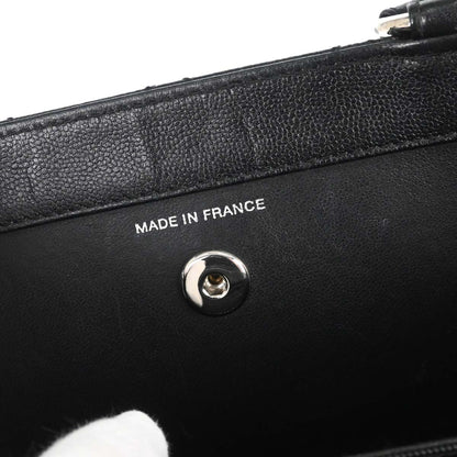 Chanel 1997-1999 Black Caviar Skin Tote Handbag