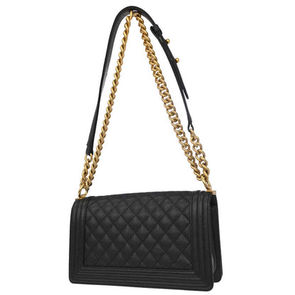 Boy Chanel 2019 Black Caviar Skin Medium Shoulder Bag