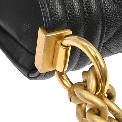 Boy Chanel 2019 Black Caviar Skin Medium Shoulder Bag