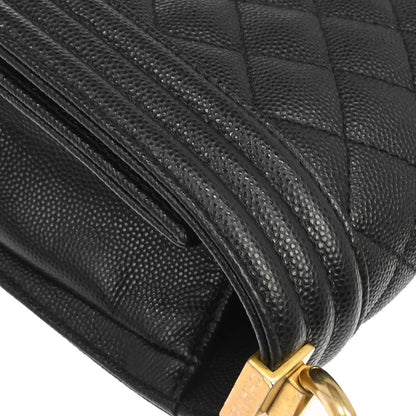 Boy Chanel 2019 Black Caviar Skin Medium Shoulder Bag