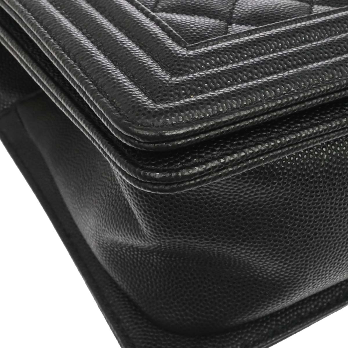 Boy Chanel 2019 Black Caviar Skin Medium Shoulder Bag