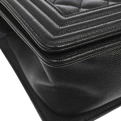 Boy Chanel 2019 Black Caviar Skin Medium Shoulder Bag